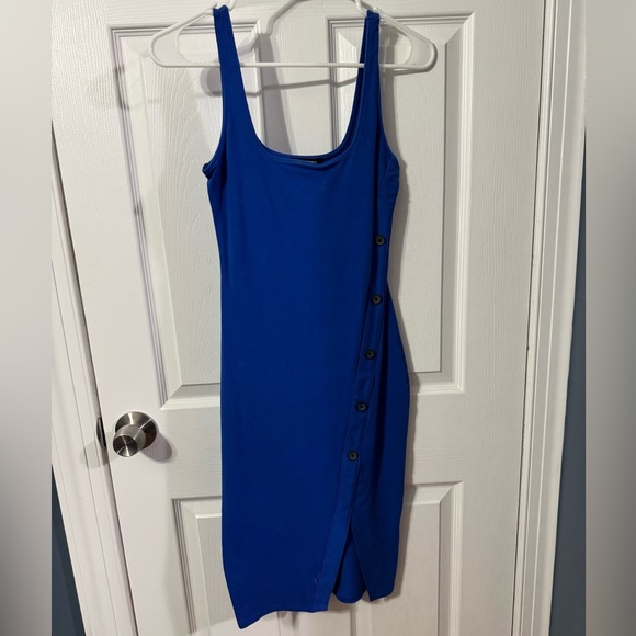 Express Dresses & Skirts - XS Bodycon Express Royal Blue Midi Dress